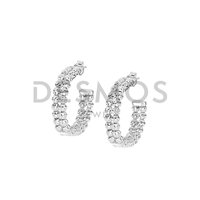 Orecchini Desmos Donna in Argento CRYSTAL HOOP 2F W 25 - CRYSTAL HOOP 2F W 25